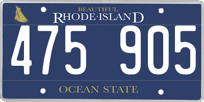 RI license plate 475905