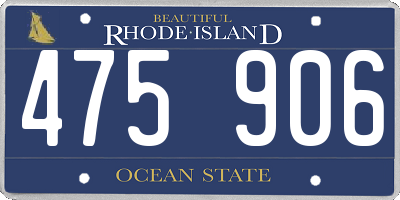 RI license plate 475906