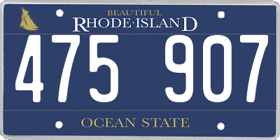 RI license plate 475907