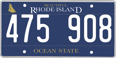 RI license plate 475908