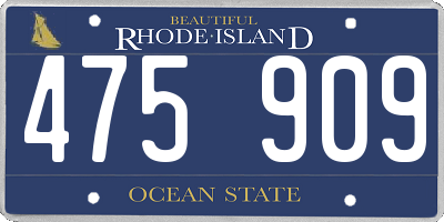 RI license plate 475909