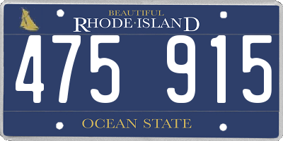 RI license plate 475915