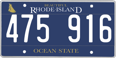 RI license plate 475916