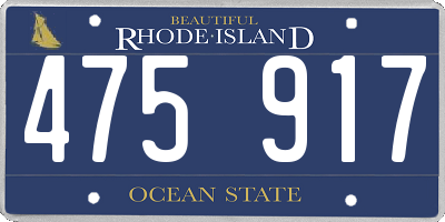 RI license plate 475917