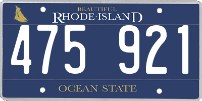 RI license plate 475921