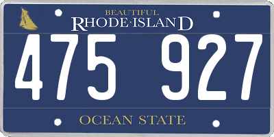 RI license plate 475927