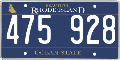 RI license plate 475928