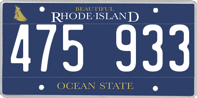 RI license plate 475933