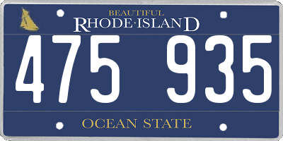 RI license plate 475935