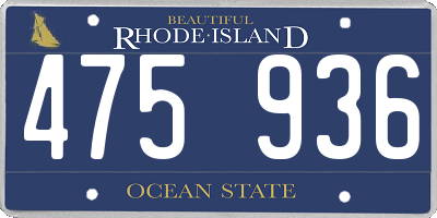 RI license plate 475936