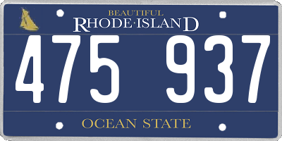 RI license plate 475937