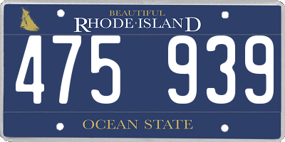 RI license plate 475939