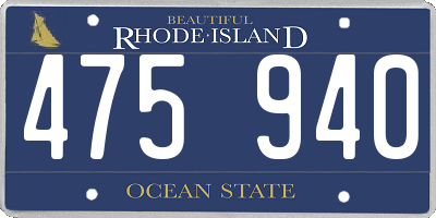 RI license plate 475940