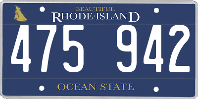 RI license plate 475942