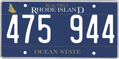 RI license plate 475944