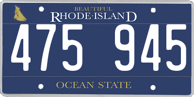 RI license plate 475945