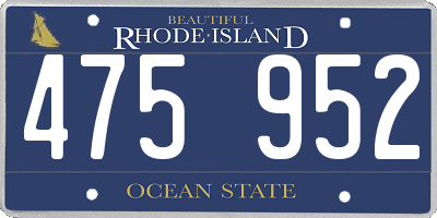 RI license plate 475952