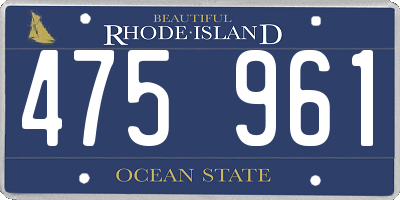 RI license plate 475961