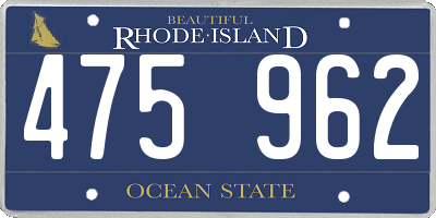 RI license plate 475962