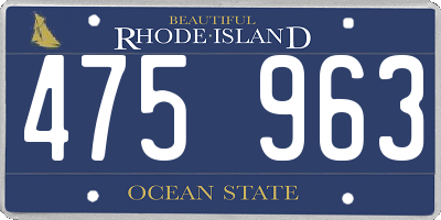 RI license plate 475963