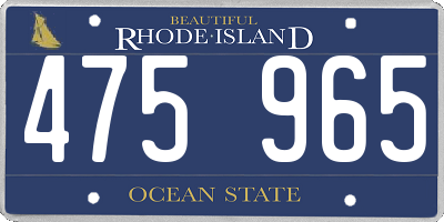 RI license plate 475965