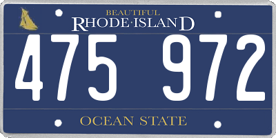 RI license plate 475972