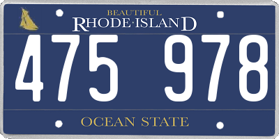 RI license plate 475978