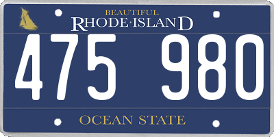 RI license plate 475980