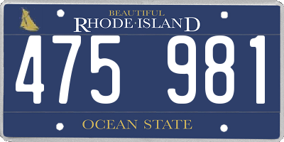 RI license plate 475981