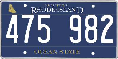 RI license plate 475982