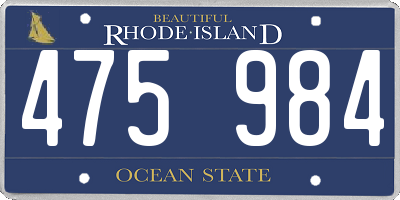 RI license plate 475984