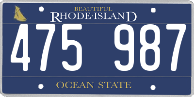 RI license plate 475987