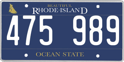RI license plate 475989