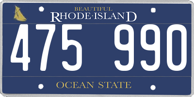 RI license plate 475990