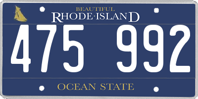 RI license plate 475992