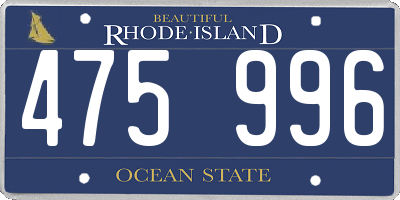 RI license plate 475996
