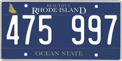 RI license plate 475997