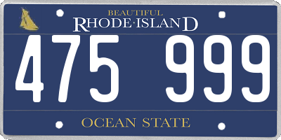 RI license plate 475999