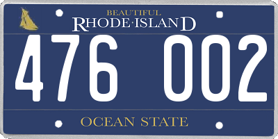 RI license plate 476002