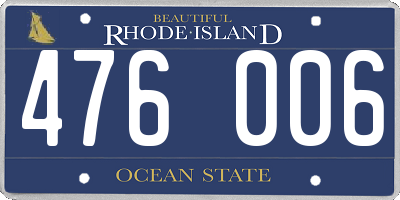 RI license plate 476006