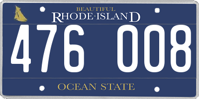 RI license plate 476008