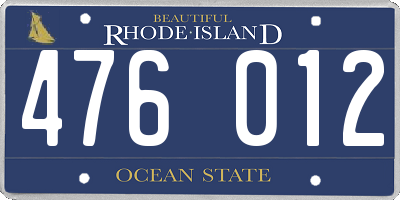 RI license plate 476012