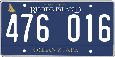 RI license plate 476016