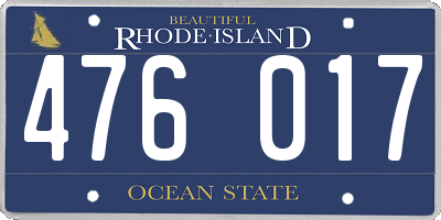 RI license plate 476017