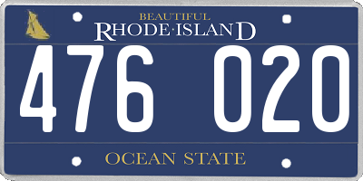 RI license plate 476020