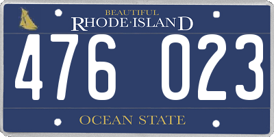 RI license plate 476023