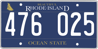 RI license plate 476025