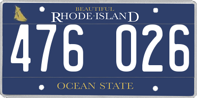 RI license plate 476026