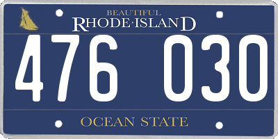 RI license plate 476030