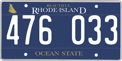 RI license plate 476033